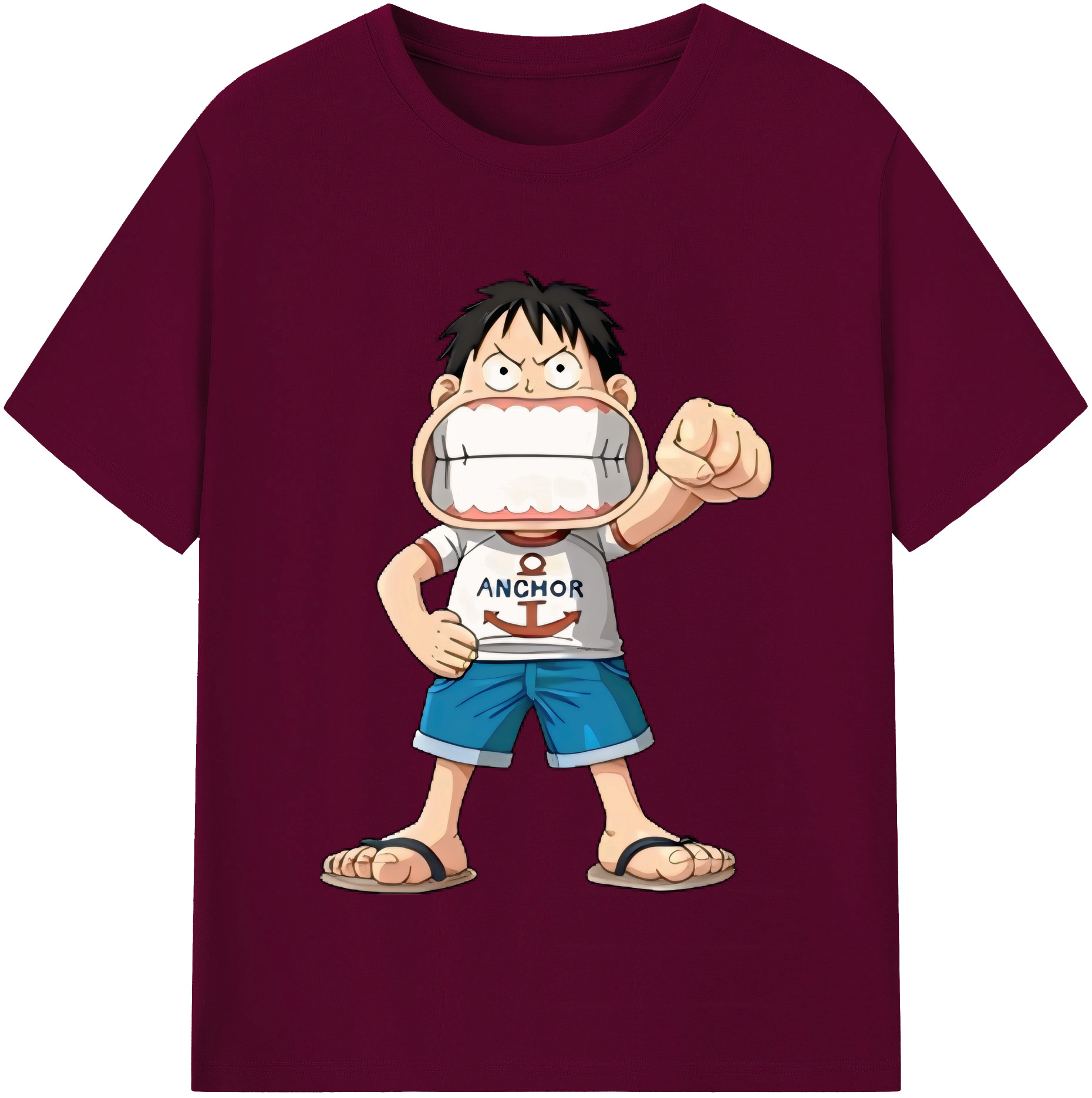ワンピース モンキー・D・ルフィ ONE PIECE Monkey D. Luffy レディースカジュアルプリントTシャツ（綿100％）